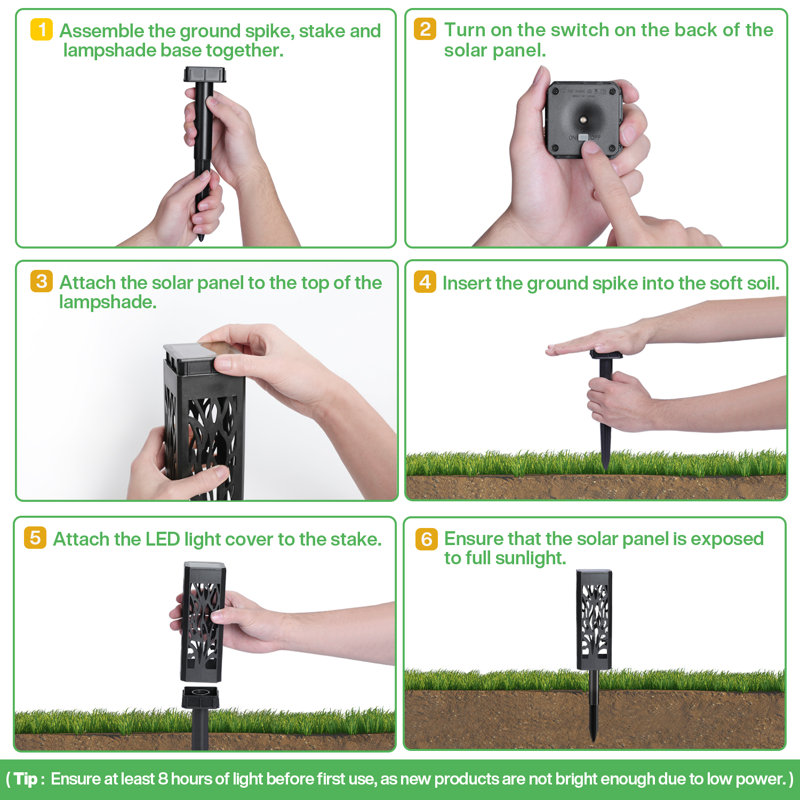 WdtPro ABS Low Voltage Solar Powered Integrated LED Pathway Light Pack